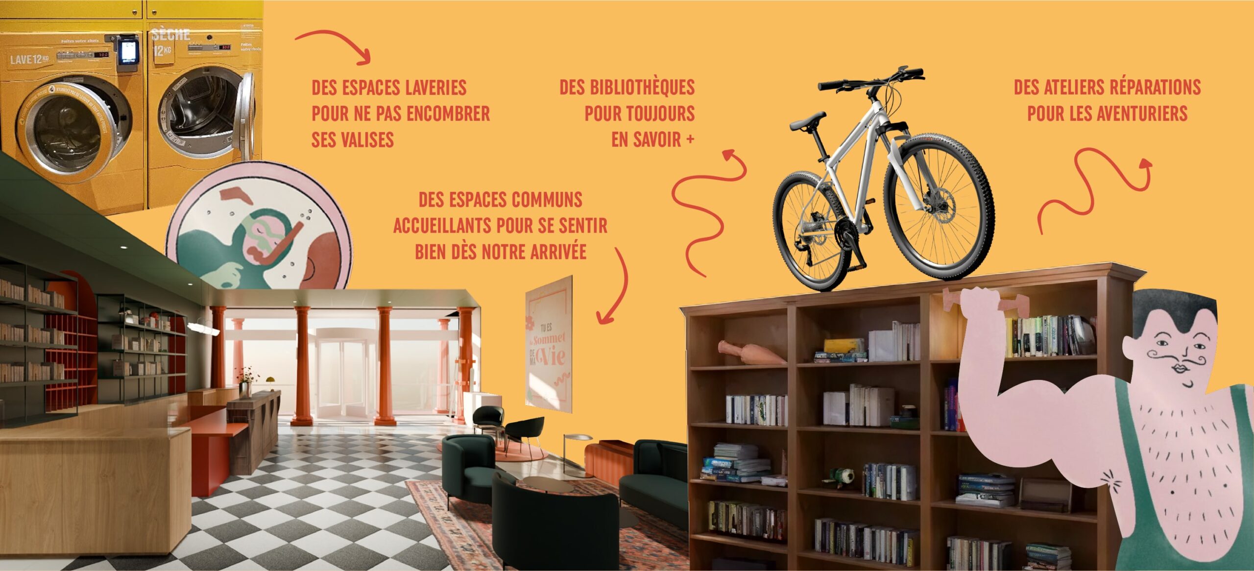 <p>MÊMES services<br />
<strong>qu’à la maison</strong></p>
