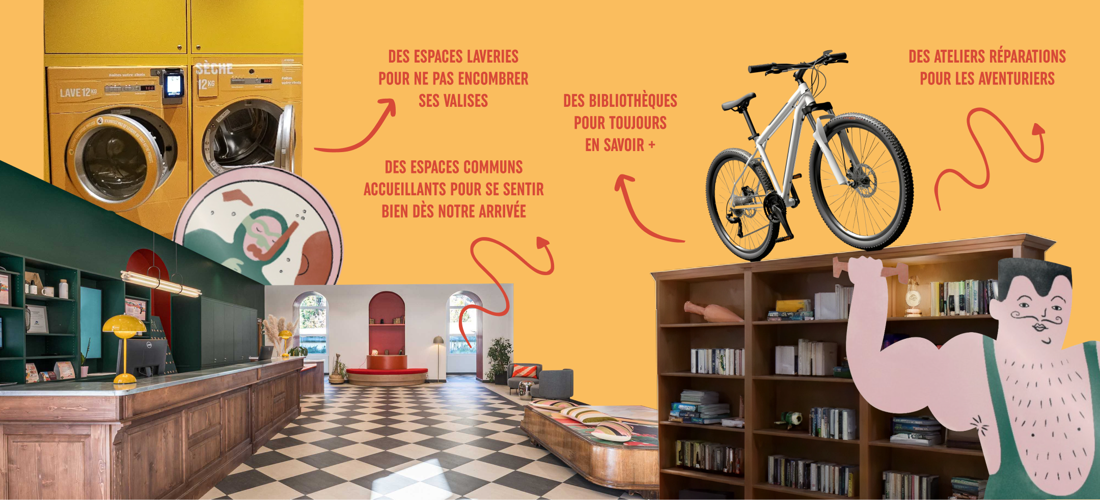 <p>MÊMES services<br />
<strong>qu’à la maison</strong></p>
