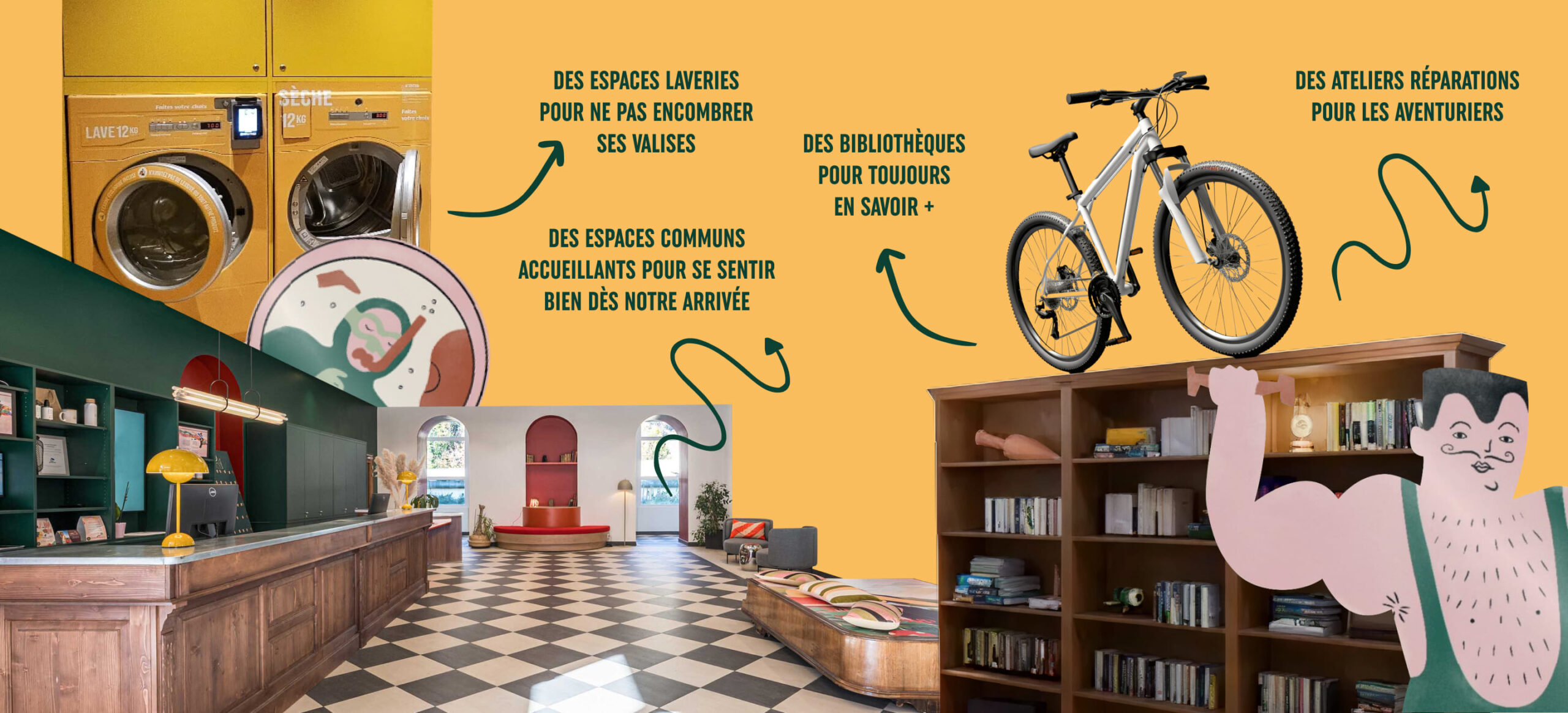 <p>MÊMES services<br />
<strong>qu’à la maison</strong></p>
